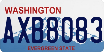 WA license plate AXB8083
