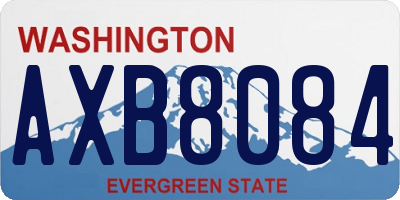 WA license plate AXB8084