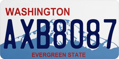 WA license plate AXB8087