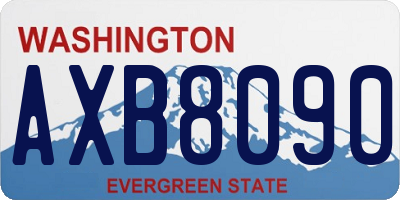 WA license plate AXB8090