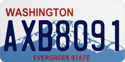 WA license plate AXB8091