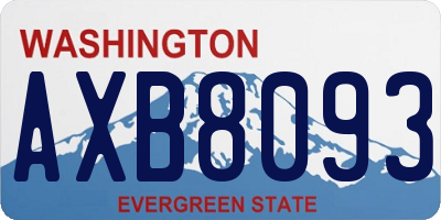 WA license plate AXB8093