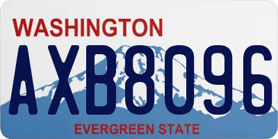 WA license plate AXB8096