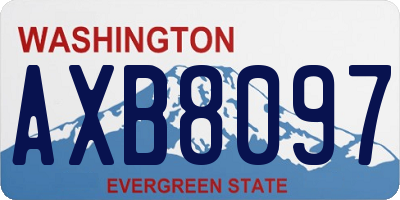 WA license plate AXB8097