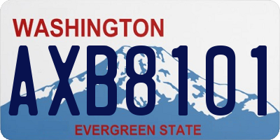 WA license plate AXB8101