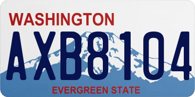 WA license plate AXB8104
