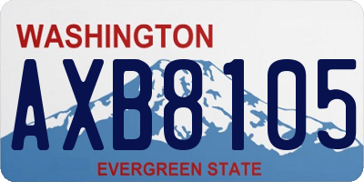 WA license plate AXB8105