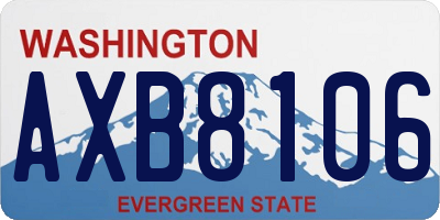 WA license plate AXB8106