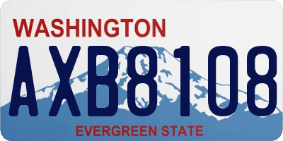 WA license plate AXB8108