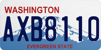 WA license plate AXB8110