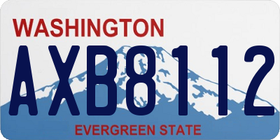 WA license plate AXB8112