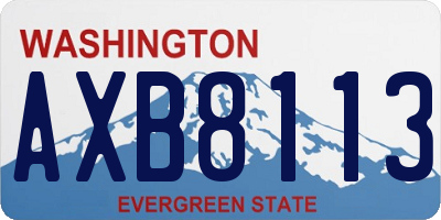 WA license plate AXB8113