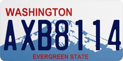 WA license plate AXB8114