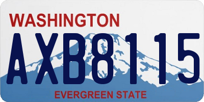 WA license plate AXB8115