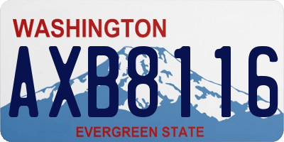 WA license plate AXB8116