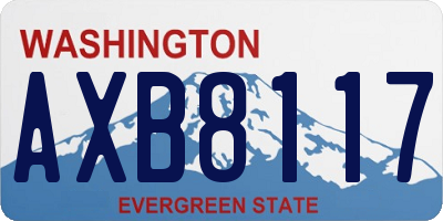 WA license plate AXB8117