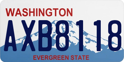 WA license plate AXB8118