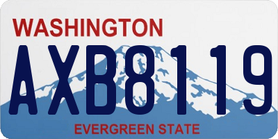 WA license plate AXB8119