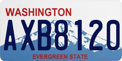 WA license plate AXB8120