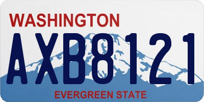 WA license plate AXB8121
