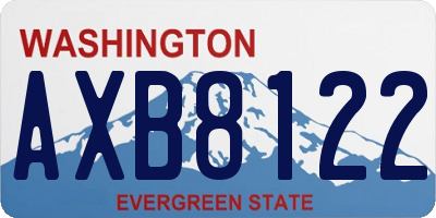WA license plate AXB8122