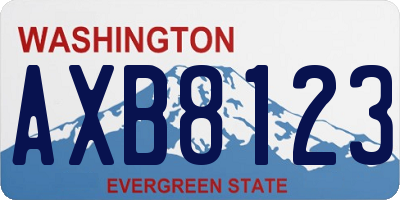 WA license plate AXB8123