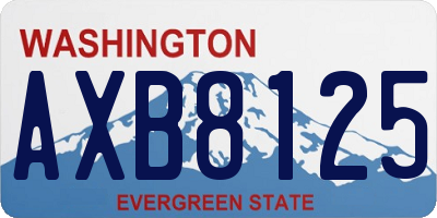 WA license plate AXB8125