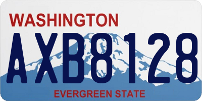 WA license plate AXB8128