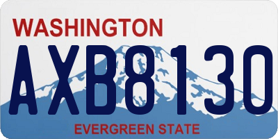 WA license plate AXB8130