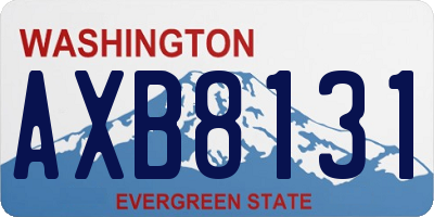 WA license plate AXB8131
