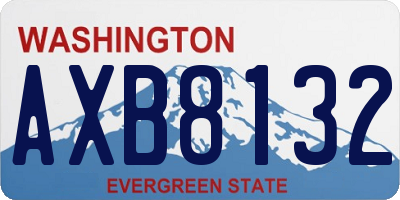 WA license plate AXB8132