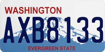 WA license plate AXB8133
