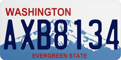 WA license plate AXB8134