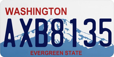 WA license plate AXB8135