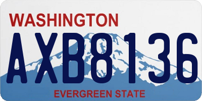 WA license plate AXB8136