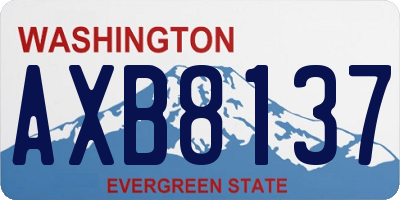WA license plate AXB8137