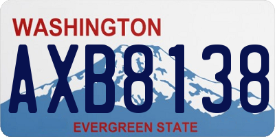 WA license plate AXB8138