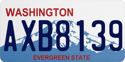 WA license plate AXB8139