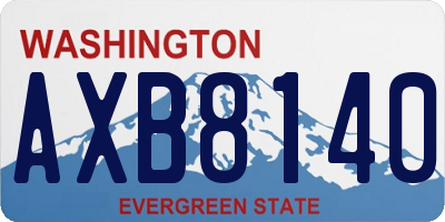 WA license plate AXB8140