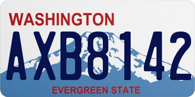 WA license plate AXB8142