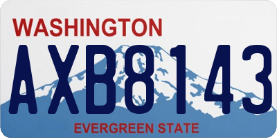 WA license plate AXB8143