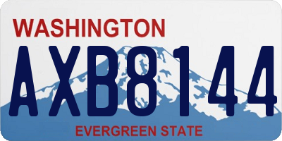 WA license plate AXB8144