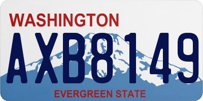 WA license plate AXB8149