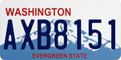 WA license plate AXB8151