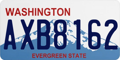 WA license plate AXB8162