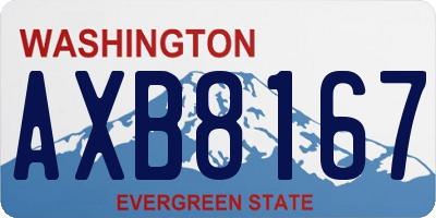 WA license plate AXB8167
