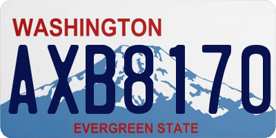 WA license plate AXB8170