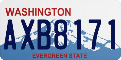 WA license plate AXB8171