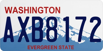 WA license plate AXB8172