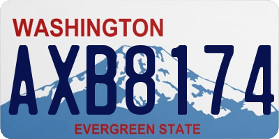 WA license plate AXB8174